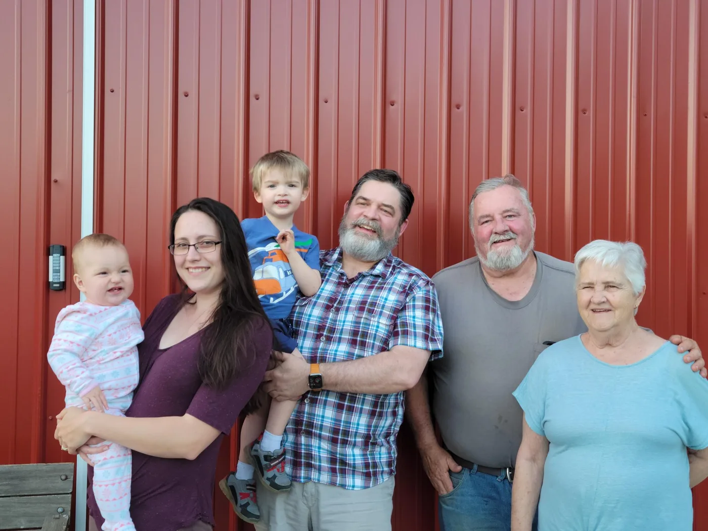 Five generations of the Wilson family on the farm